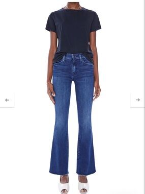 MOTHER High Rise Weekender Fray Women's Jeans Indigo Blue Size 26